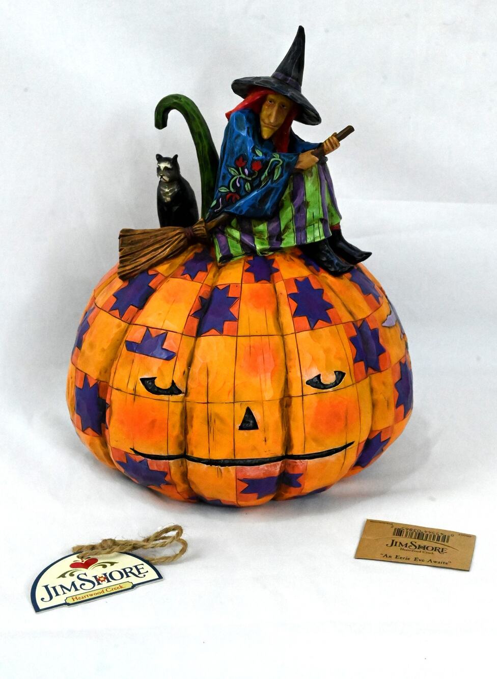 Jim Shore Halloween Witch on Pumpkin Figure "An Eerie Eve Awaits" 4002853 2005